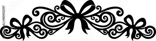 Elegant Scrollwork with Ribbons Decorative Design Element for Various Applications