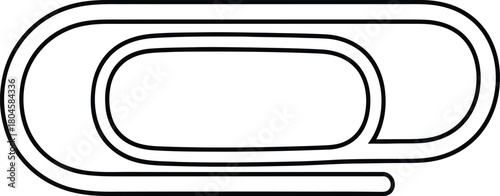 Paper clip outline vector illustration stationery office supply tool art eps silhouette