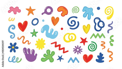Colorful Abstract Shapes: A vibrant collection of whimsical shapes and designs bursting with color, ideal for adding a playful touch to any creative project.