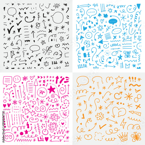 Seamless vintage number pattern vector illustration