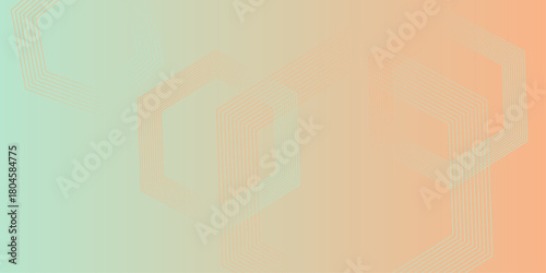 Gradient pink red patterned desktop wallpaper. Abstract vector illustration of modern lines background. Hexagon lines on yellow background. presentation design for corporate business and institution .