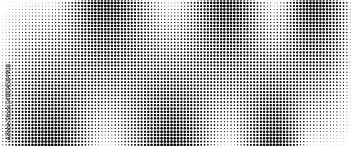 Dotted halftone gradient texture. Fading polka dot background. Repeated dots gradation pattern background. Black vanishing comic pop art overlay backdrop.