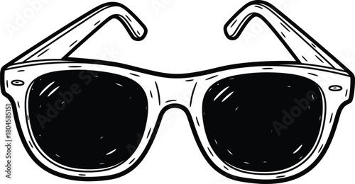 Sunglasses drawing vector illustration summer fashion eyewear accessory eps silhouette