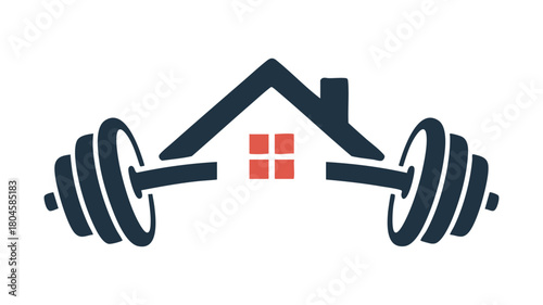 Home gym fitness house logo icon