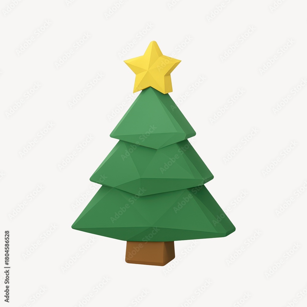 Fototapeta premium Geometric Christmas tree illustration.