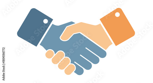 Successful partnership handshake symbolizing collaboration and agreement, ideal for illustrating business deals, mergers, and teamwork in a modern, clean style