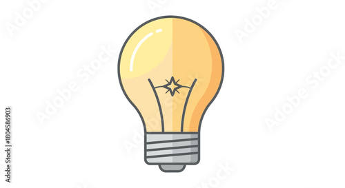 Bright idea concept illustration, a glowing lightbulb symbolizing innovation, inspiration and creative solutions for business and personal growth projects