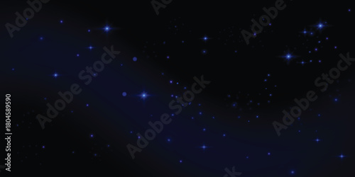 Glowing light effect with many glitter particles isolated on transparent background. Vector star cloud with dust.