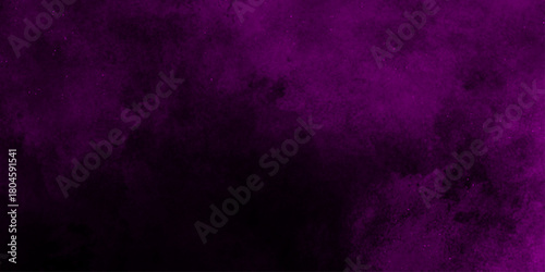 Hand-drawn bright pink gradient abstract watercolor splashed on the paper. black background with purple gradient smoke .