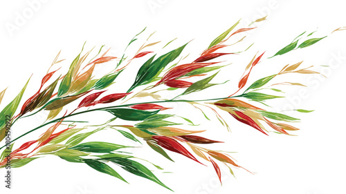 Vibrant Wild Rice Plant - Botanical Foliage Close-Up