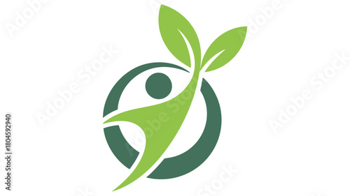 Healthy human plant growth icon