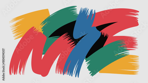 Vibrant abstract paint strokes in bold primary and secondary colors create dynamic energy and artistic expression for modern design projects