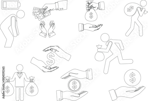 Collection of hand drawn sketches of diverse robotic and mechanical figures