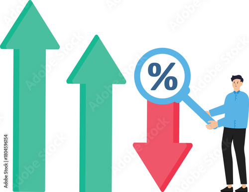 Business Decline and analyzing decline chart and bar graph. loss or reduced profits, investment forecast economic recession, negative returns and reduced prices or financial decline.


