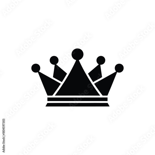 Simple black silhouette of a royal crown icon