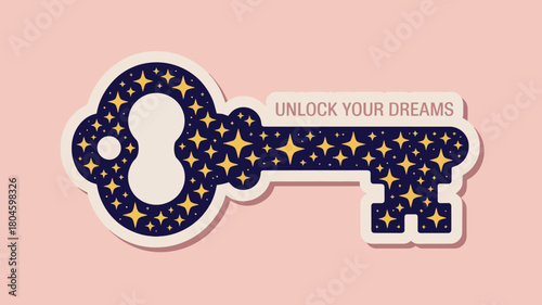 Discover your potential with this inspirational key graphic, symbolizing success and unlocking future possibilities.