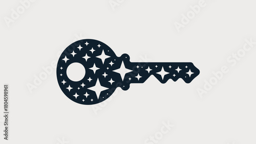Unlock your potential with this celestial key design, symbolizing opportunity, dreams, and infinite possibilities for your next project.