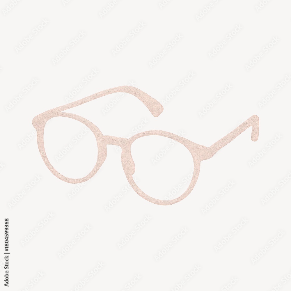 Fototapeta premium Minimalist vintage eyeglasses illustration.