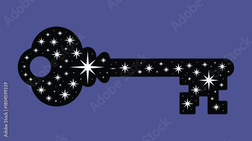 Unlock your dreams with this stunning, celestial key design a magical symbol of possibility and cosmic discovery