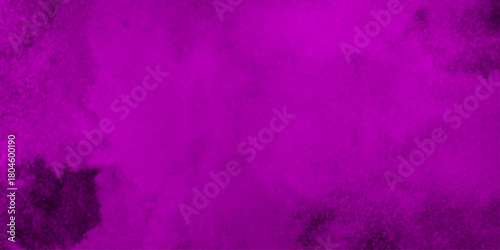 Hand-drawn bright pink gradient abstract watercolor splashed on the paper. black background with purple gradient smoke .