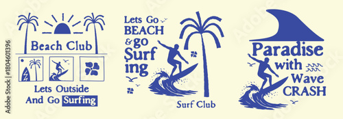 Collection of Surf Badges design, for tshirt branding, beachwear branding and other uses