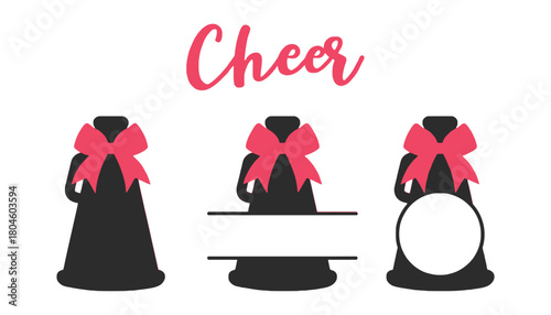 Cheerleader megaphone svg bundle for crafts and diy projects