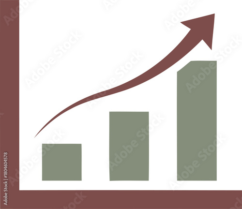 Economic recovery bar chart with positive upward trend graph