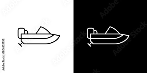 Single Icon of Boat illustration Versatile designs for navigation, marine, and leisure activities, perfect for various projects