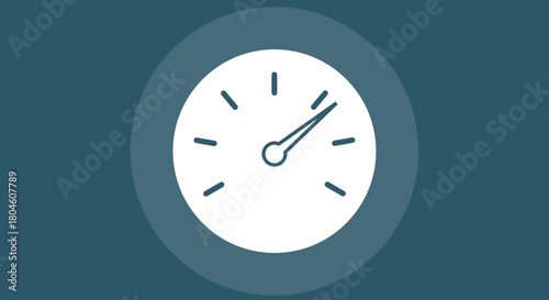 White gauge dial with blue hand on dark teal background meter speed
