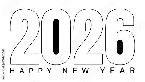 Happy new year greeting card design for 2026 celebration