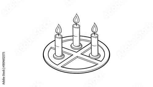 Vector illustration of pentagram with candles design element