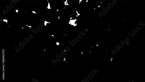 Abstract Grunge White Splatter Isolated on Black Background Texture Element