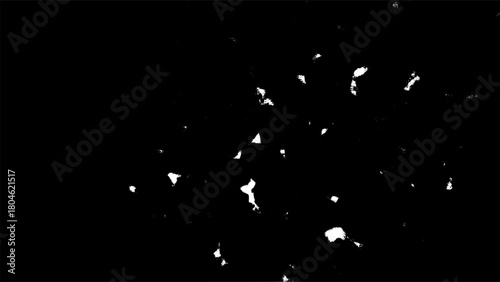 Abstract Grunge White Splatter Isolated on Black Background Texture Element