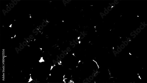 Abstract Grunge White Splatter Isolated on Black Background Texture Element