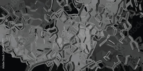 Abstract dark gray and black background with a complex network of irregular, interconnected shapes and lines resembling a cellular structure or fractured glass effect