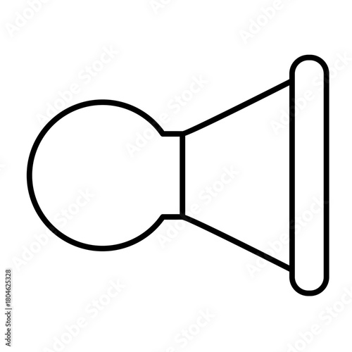 Car horn for sound signals at road ride thin line icon, driver license concept. Vector graphics. Classic signal loudspeaker sign on white background, style icon mobile or web design.