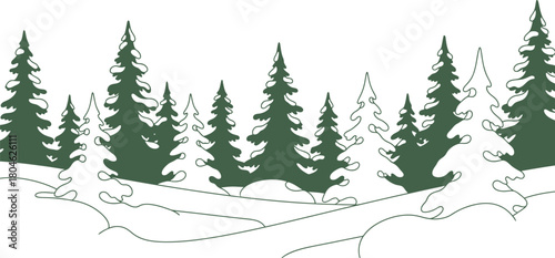 Winter snow scene trees forest landscape nature christmas holiday season cold sky