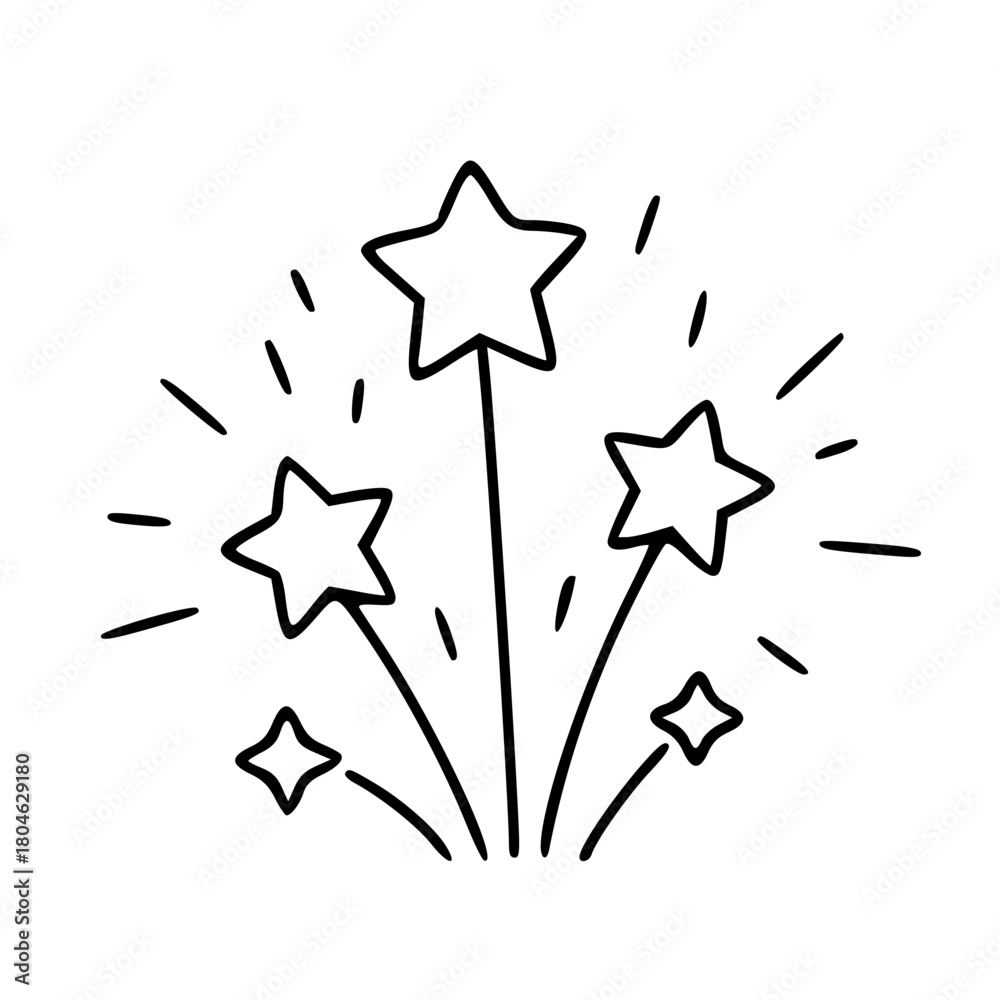 Obraz premium Minimalist Sparkling Festival Firework Star Burst
