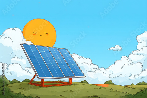 Harnessing solar energy solar panels in a sunny landscape for sustainable living awareness