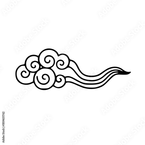 Traditional chinese lucky cloud line art illustration