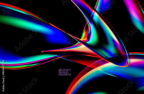 Abstract background of luminescent liquid bubbles. Glass round shapes