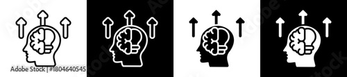Innovation Mindset Icon Set In Black And White Filled Style Collection