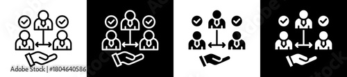 Executive Coaching Icon Set In Black And White Filled Style Collection