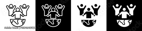 Diversity Inclusion Icon Set In Black And White Filled Style Collection