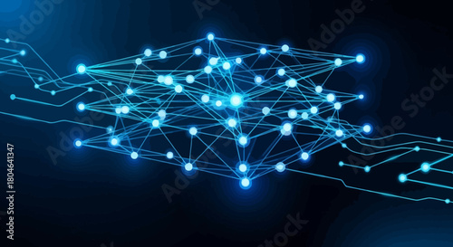 Abstract Network Digital Connectivity and Data Flow Visualization for Modern Technology