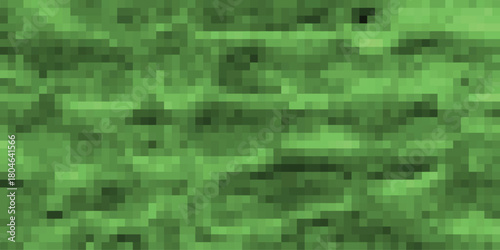 Pixelated green abstract background with horizontal lines and subtle variations in shade, creating a digital or mosaic-like pattern for nature or technology themes
