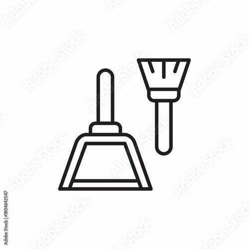 broom scoop icon sign vector