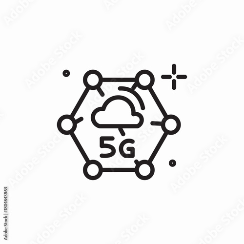 cloud 5g icon sign vector