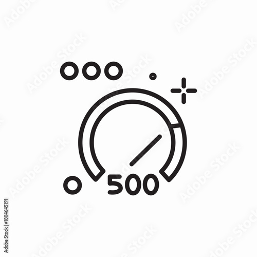 meter 500 icon sign vector