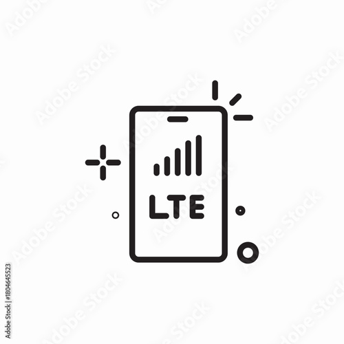 phone lte icon sign vector